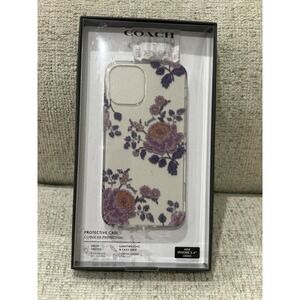 Coach Floral iPhone Case in Cream with Purple and Gold Accents